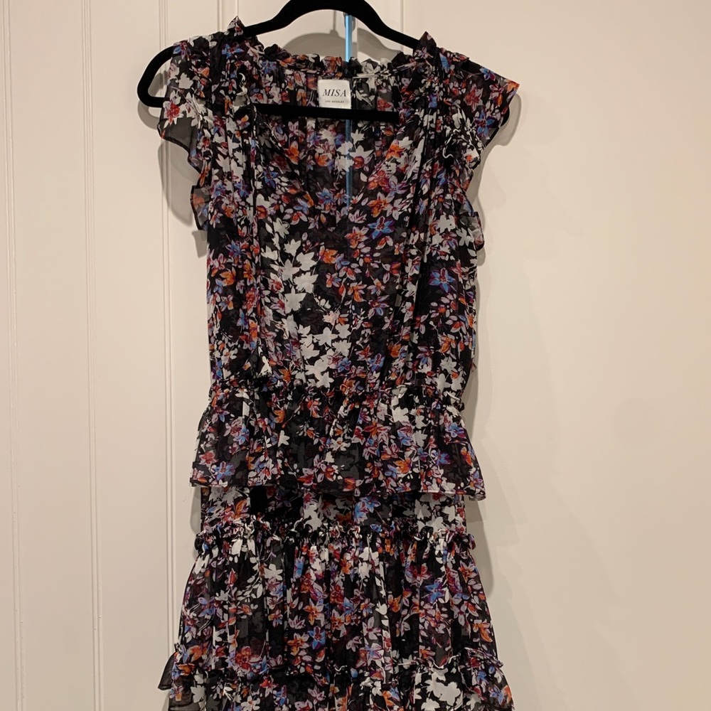 MISA Floral Ruffle Mini Dress